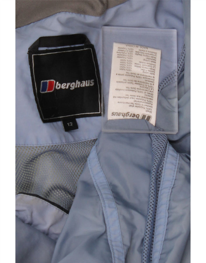 BERGHAUS Womens Hooded Rain Jacket UK 12 Medium Navy Blue Nylon
