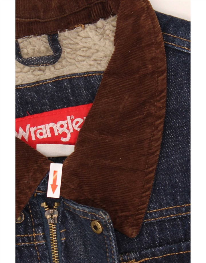 Wrangler Męska kurtka dżinsowa Sherpa UK 40, duża niebieska bawełna