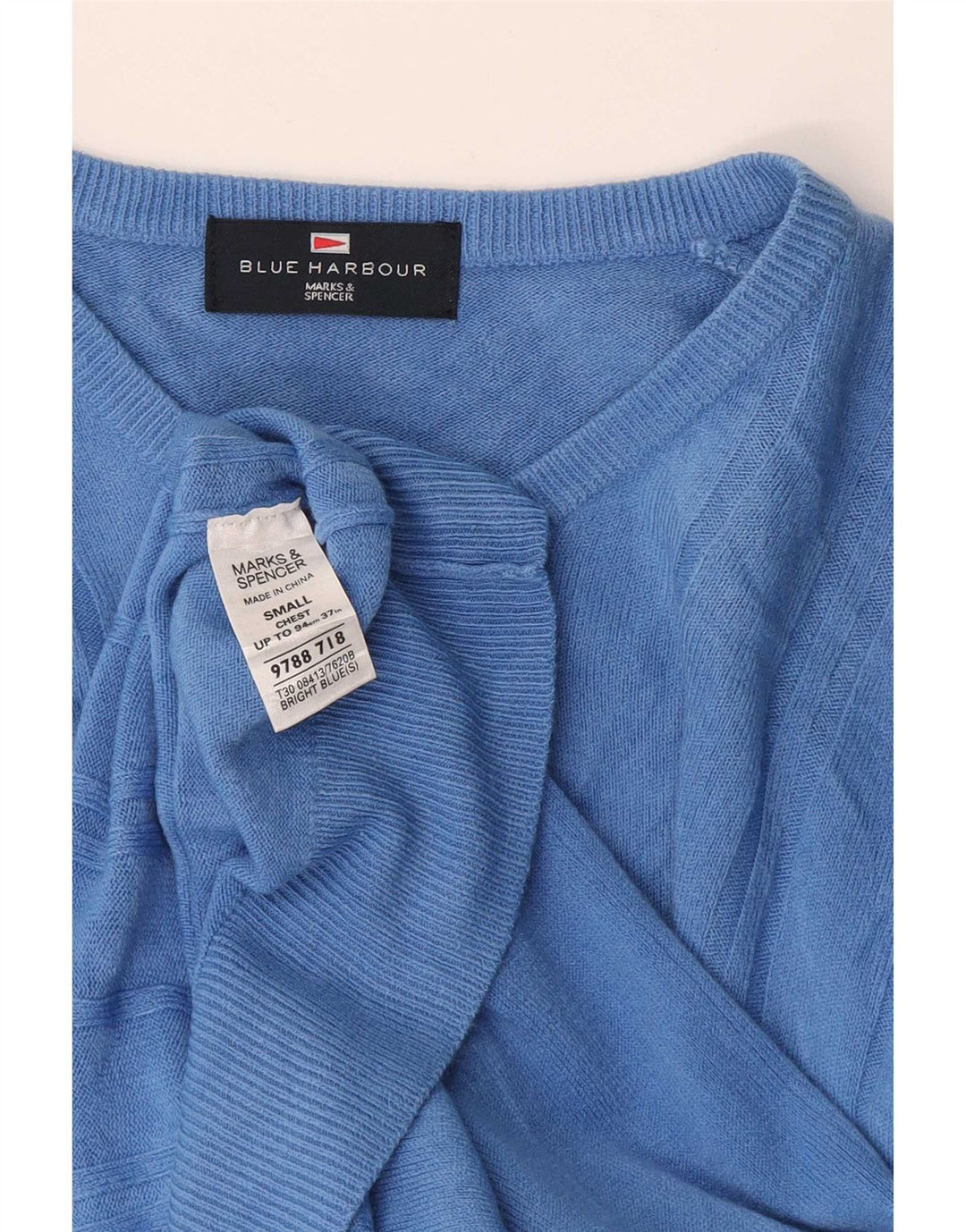 Sweter damski Marks & Spencer Blue Harbor z dekoltem w kształcie litery V, UK 10, mały