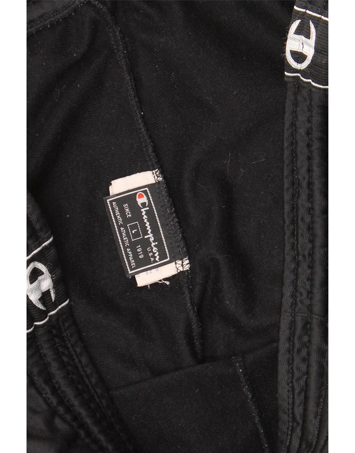 Męskie spodnie dresowe Champion Graphic, duże, czarne, poliestrowe