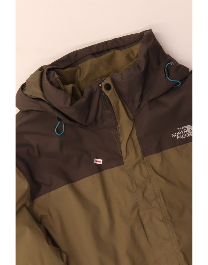 Męska kurtka wiatrówka z kapturem THE NORTH FACE UK 46 3XL Khaki, blok kolorów
