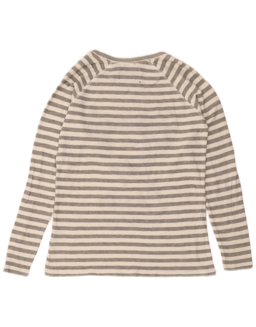 Damski top graficzny Superdry z długim rękawem, UK 10, małe, szare, bawełniane paski