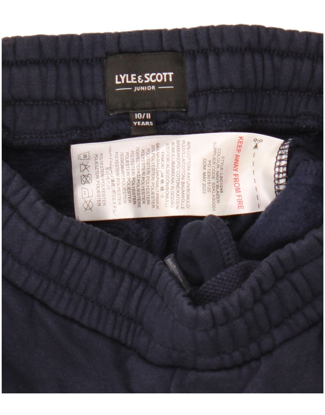 Lyle & Scott Chłopięce spodnie dresowe Joggery 10-11 lat, granatowa, bawełniana