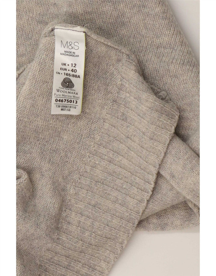 Marks & Spencer Damski sweter z dekoltem w łódkę UK 12 Średni niebieski nakrapiany