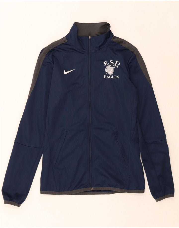 NIKE Mens Eagles Graphic Tracksuit Top Jacket XS Navy Blue Colourblock Vintage Nike and Second-Hand Nike from Messina Hembry 