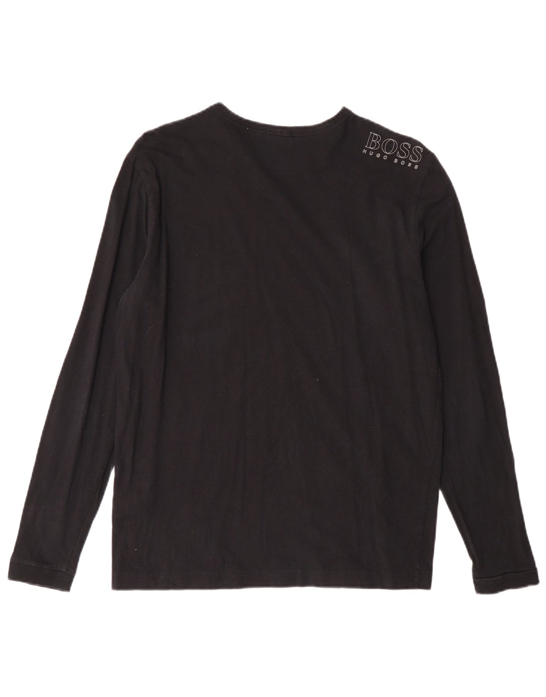 Męski top o regularnym kroju HUGO BOSS z długim rękawem, mały, czarny, bawełniany
