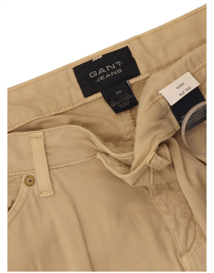 Spodnie damskie Capri Gant W34 L20 Beżowa bawełna