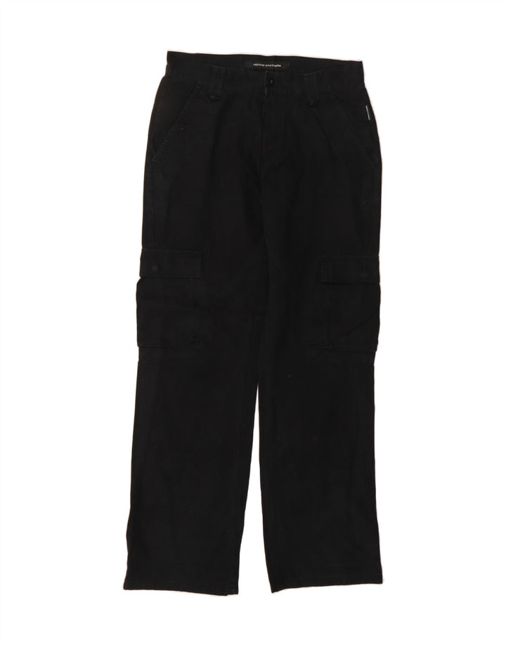 SERGIO TACCHINI Womens Straight Cargo Trousers IT 46 Large W32 L31 Black Vintage Sergio Tacchini and Second-Hand Sergio Tacchini from Messina Hembry 