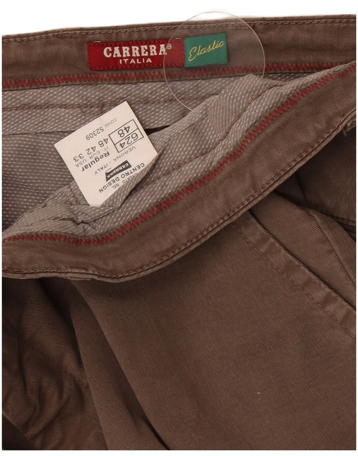 Męskie spodnie typu slim chino Carrera IT 48 Medium W33 L31 Szara bawełna