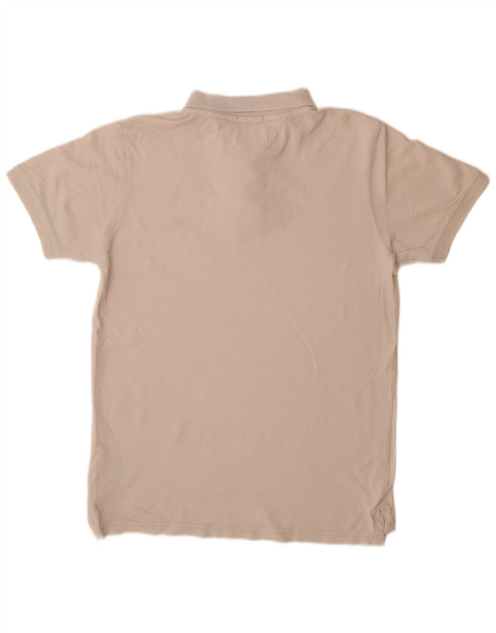 Męska koszulka polo TOMMY HILFIGER, bawełniana, średnia w kolorze złamanej bieli