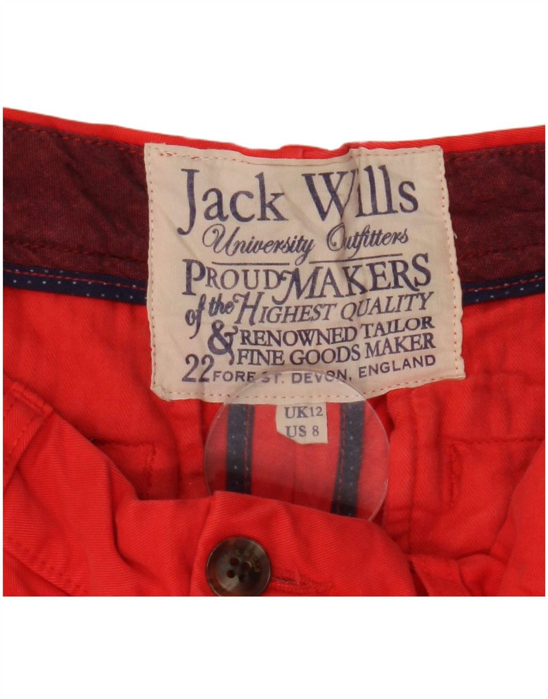 Damskie spodenki Chino Jack Wills UK 12 Medium W32 Czerwone