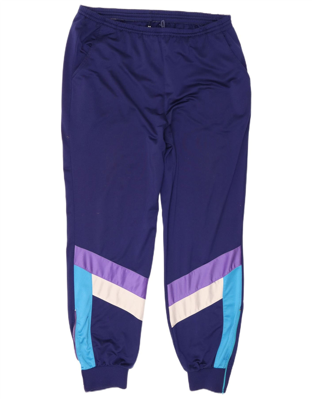 Pełny dres męski w panterkę, UK 46/48 XL, granatowy, poliester z blokami kolorów