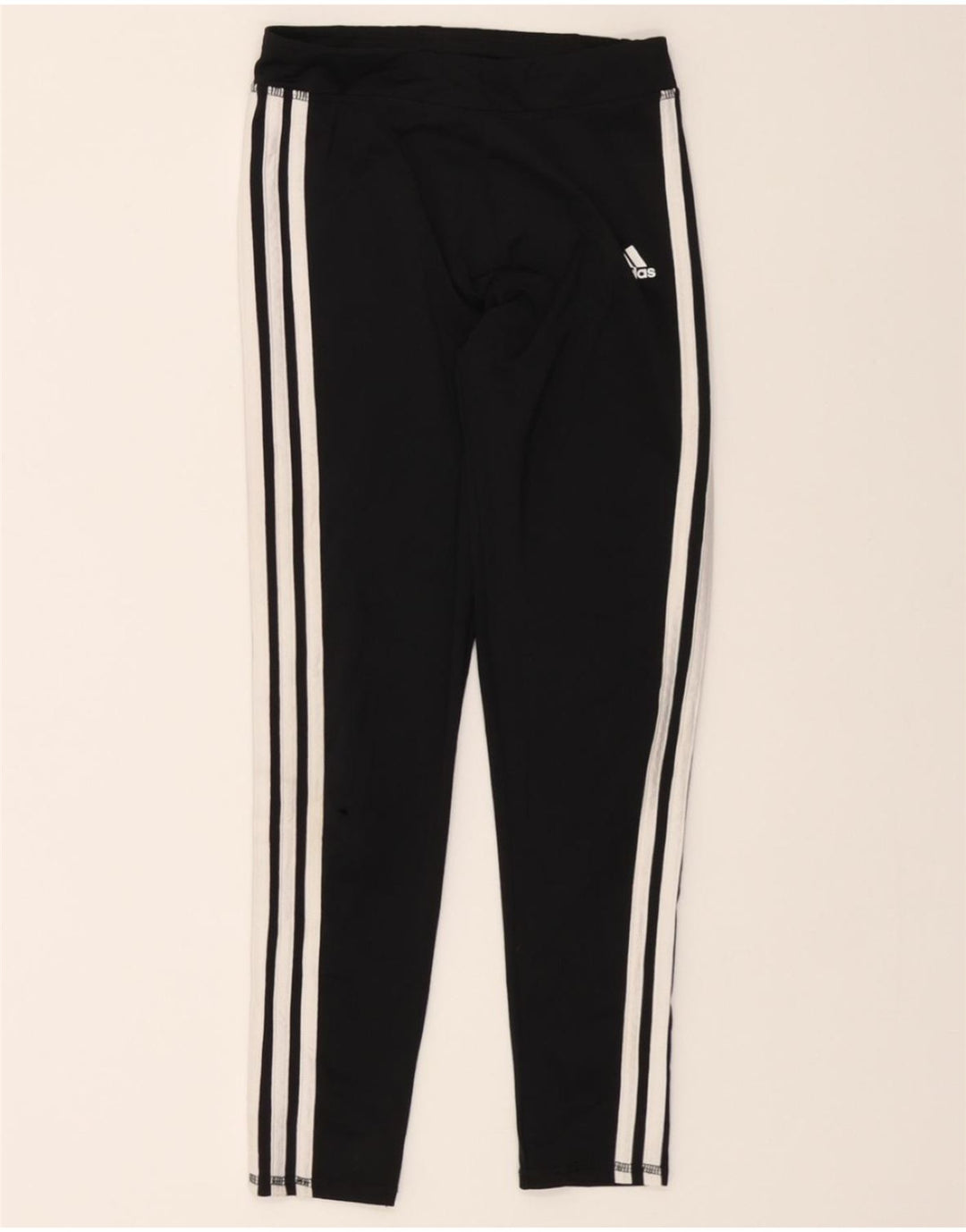 ADIDAS Girls Leggings 13-14 Years Large Black Polyester Vintage Adidas and Second-Hand Adidas from Messina Hembry 