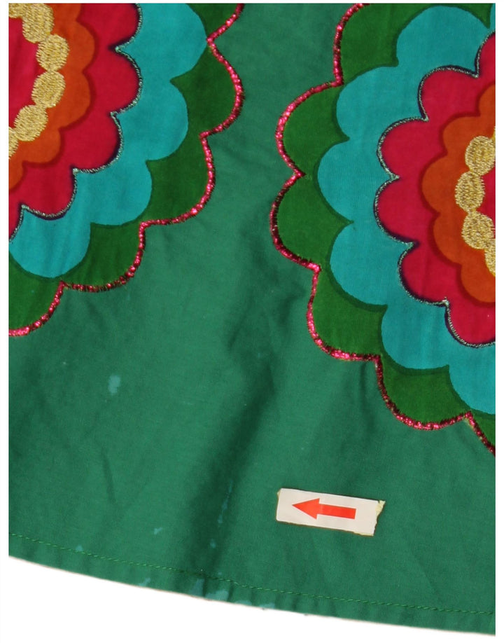 DESIGUAL Damska spódnica w kształcie litery A EU 38 Medium W28 Zielony kwiatowy