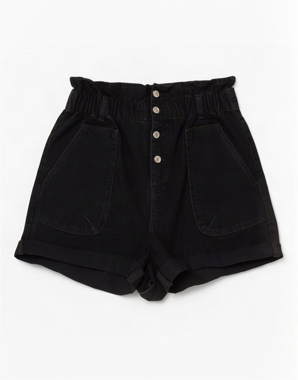 Damskie spodenki jeansowe z wysokim stanem Zara EU 40 Medium W30, czarna bawełna