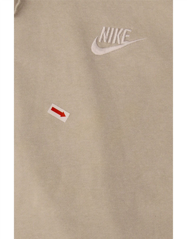 Męski sweter z kapturem Nike, mały, beżowy, bawełniany
