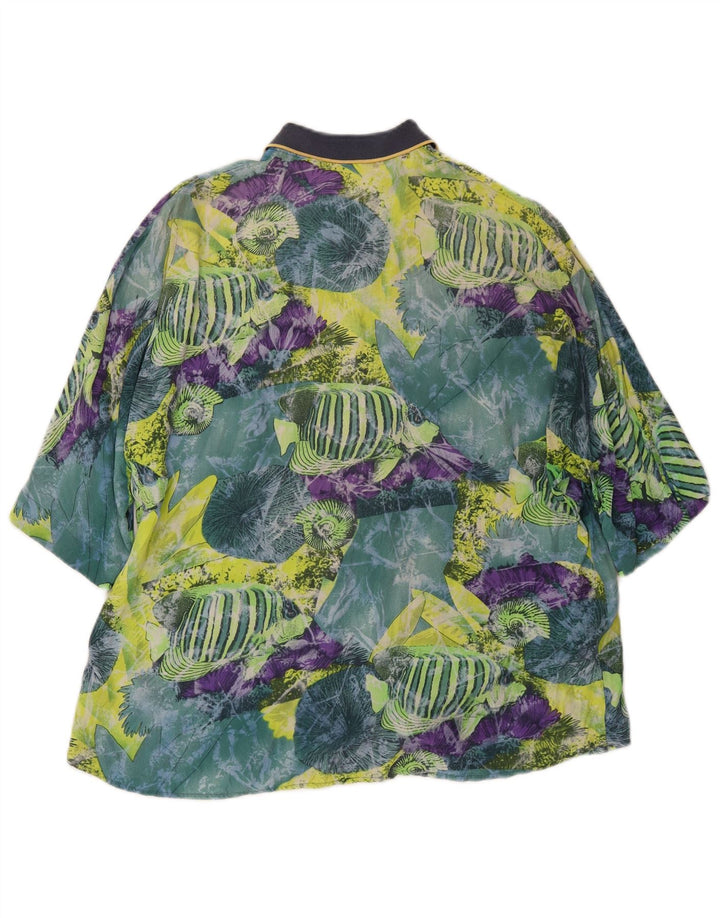 Męska koszula z krótkim rękawem CARREL w abstrakcyjny wzór, mała, wielobarwna