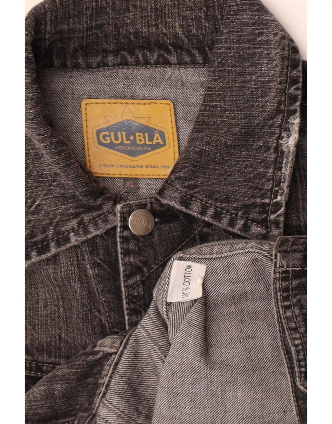 Vintage męska kurtka dżinsowa UK 42 XL, czarna bawełna