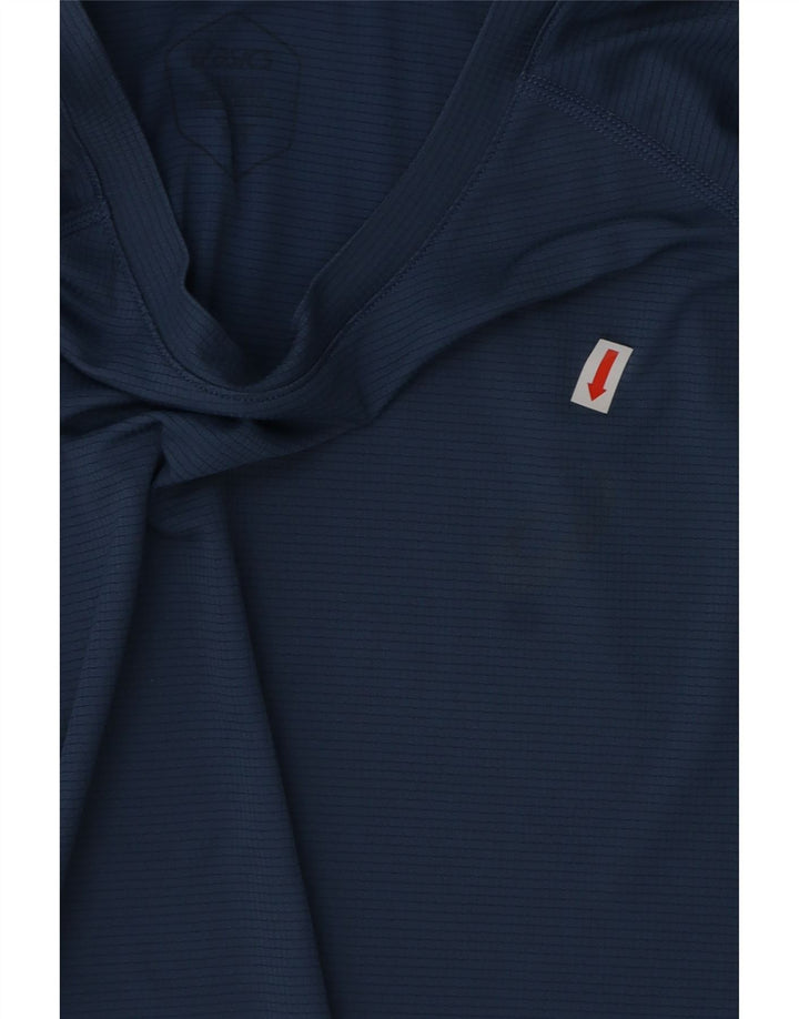 Męski T-shirt ASICS, mały, niebieski poliester