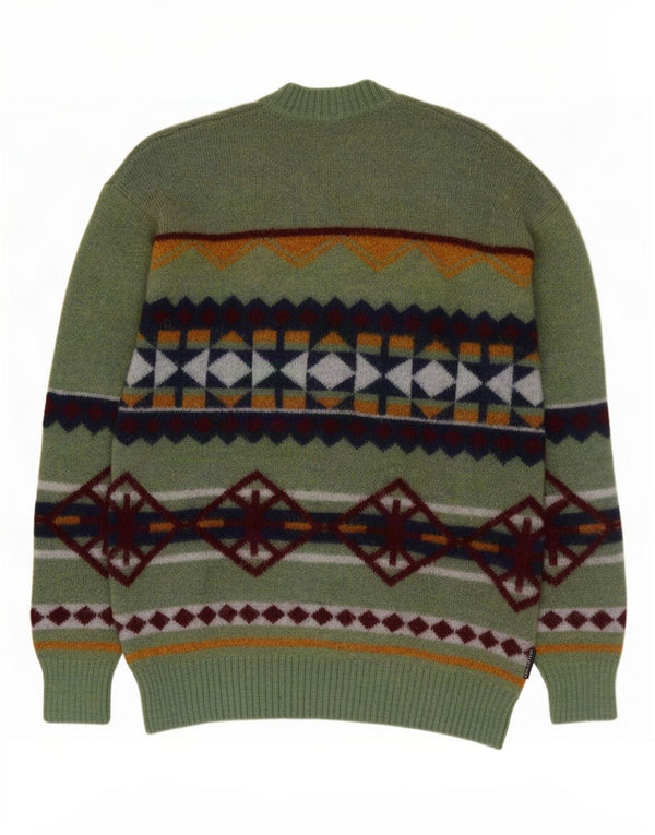 Męski sweter z okrągłym dekoltem North Sails XL, zielony Argyle/diamentowa wełna