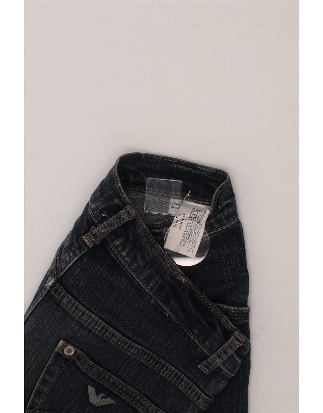 ARMANI Boys Denim Shorts 11-12 Years W26  Blue Cotton Vintage Armani and Second-Hand Armani from Messina Hembry 