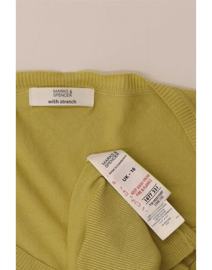 Marks & Spencer Męski sweter z dekoltem w kształcie litery V, UK 16, duży, zielony
