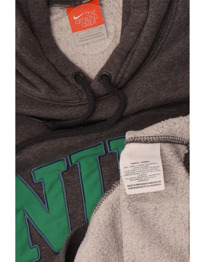 Męski sweter z kapturem NIKE z grafiką, mały, szary, bawełniany