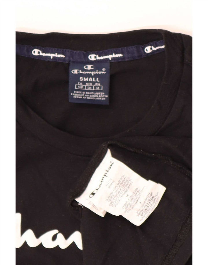 Męski T-shirt Champion z grafiką, mały, czarny, bawełniany