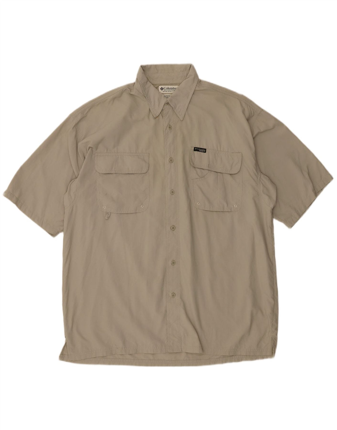 Męska koszulka z krótkim rękawem Columbia XL, nylon w kolorze khaki