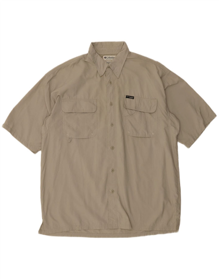 Męska koszulka z krótkim rękawem Columbia XL, nylon w kolorze khaki