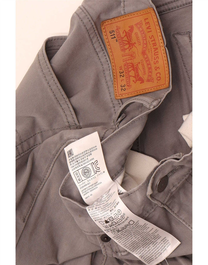 Męskie spodnie Levi's 511 Slim Casual W32 L32 Szara bawełna