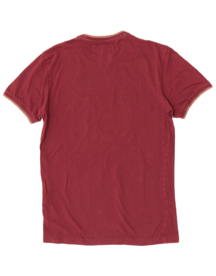 T-shirt męski Penguin, mały, bordowy, bawełniany
