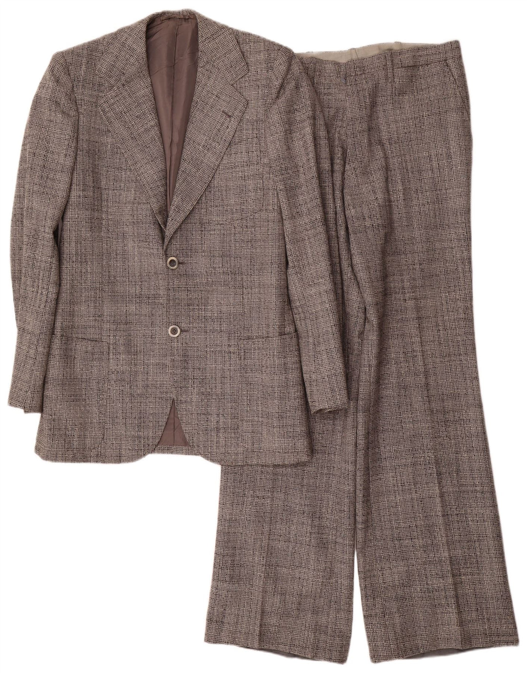 Vintage męski garnitur zapinany na 2 guziki UK 38 Medium W30 L34 Szary nakrapiany