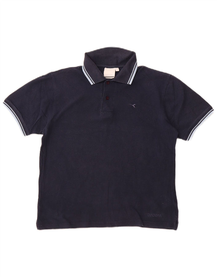 Męska koszulka polo Diadora, mała, granatowa, bawełniana