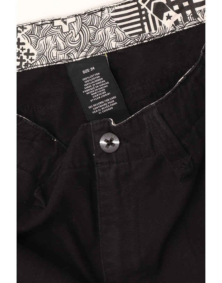 Męskie spodenki cargo Quiksilver W34, duże, czarne, bawełniane