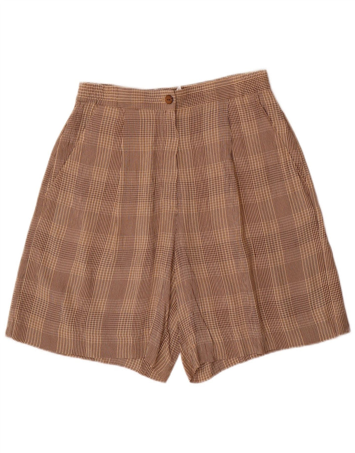 VINTAGE damski zestaw 2-częściowy z 4 guzikami, UK 10, mały, W28, brązowy octan w kratkę