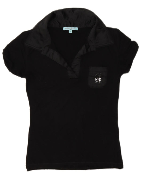 Damska koszulka polo Guess By Marciano US 2 XS, czarna wiskoza