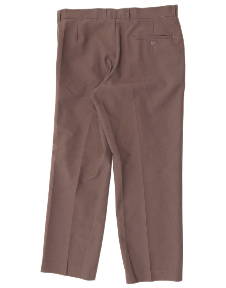 Męskie proste spodnie chino Marks & Spencer W34 L29 Brązowy poliester
