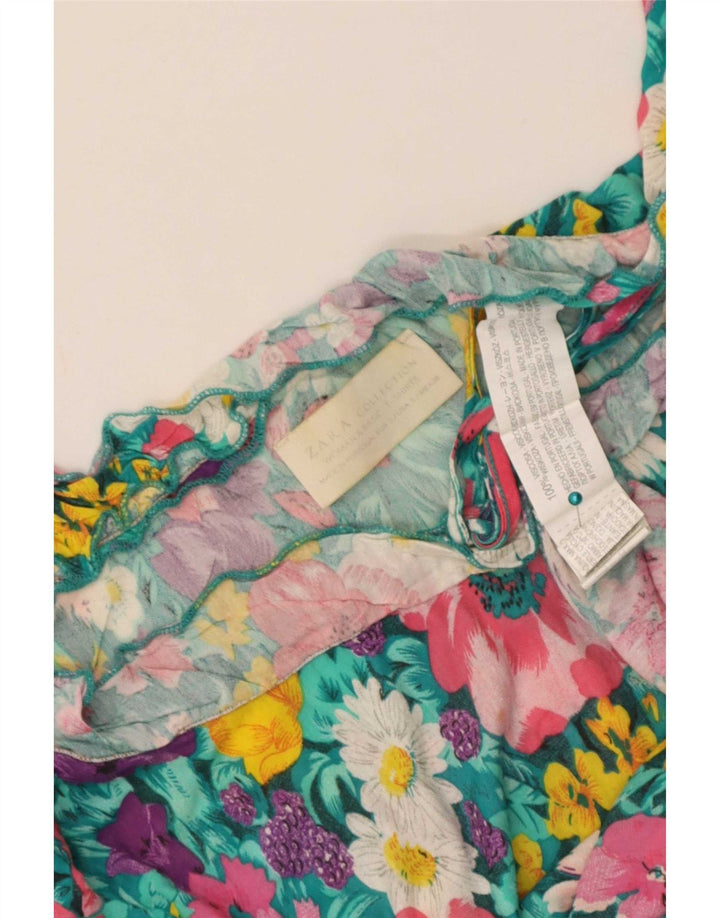 Damski top z odkrytymi ramionami Zara UK 10 Small, wielobarwna, kwiatowa wiskoza