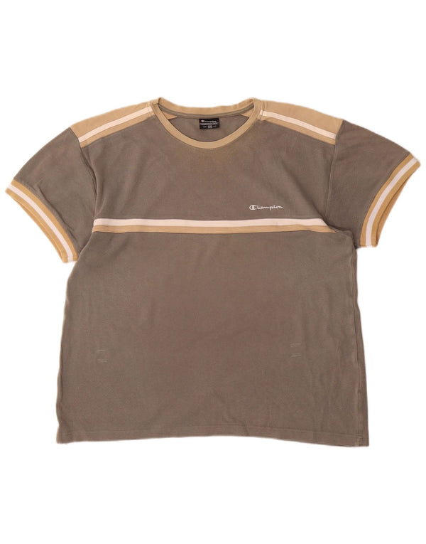 Koszulka damska Champion Top UK 20 2XL Szara bawełna z blokami kolorów