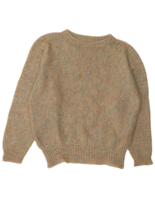 Sweter damski VINTAGE z dekoltem w łódkę UK 14, duży, wielokolorowy nakrapiany