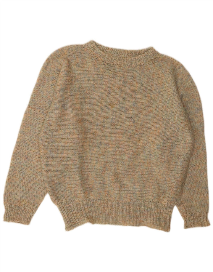 Sweter damski VINTAGE z dekoltem w łódkę UK 14, duży, wielokolorowy nakrapiany