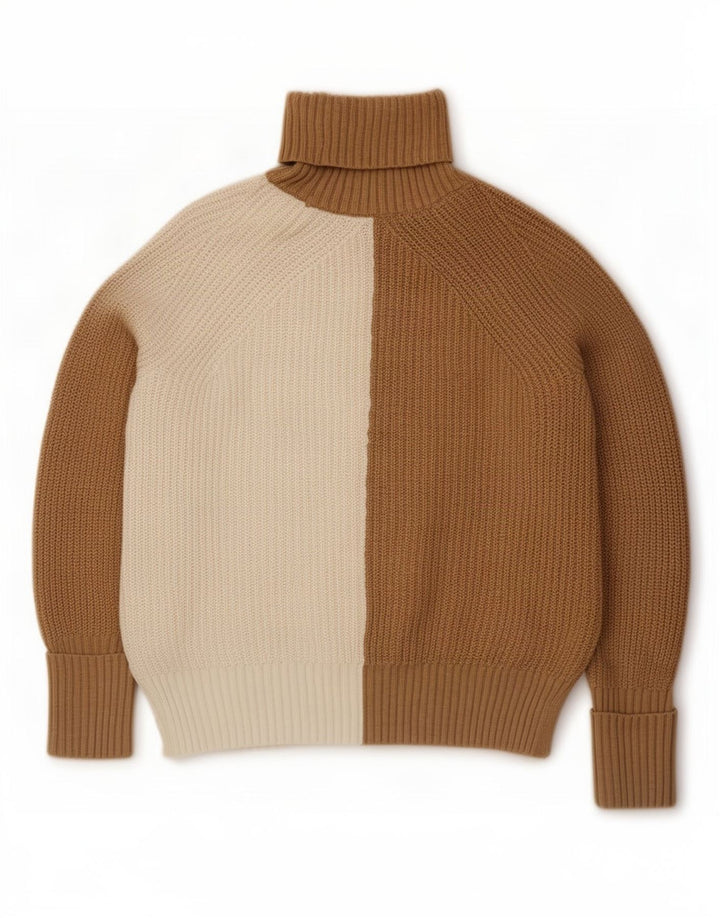 Marks & Spencer Damski sweter z golfem, UK 10, mały, beżowy