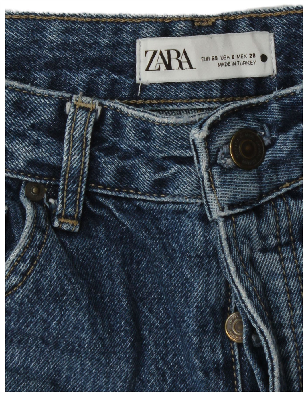 Damskie proste dżinsy Zara EU 38 Small W28 L32 Niebieskie
