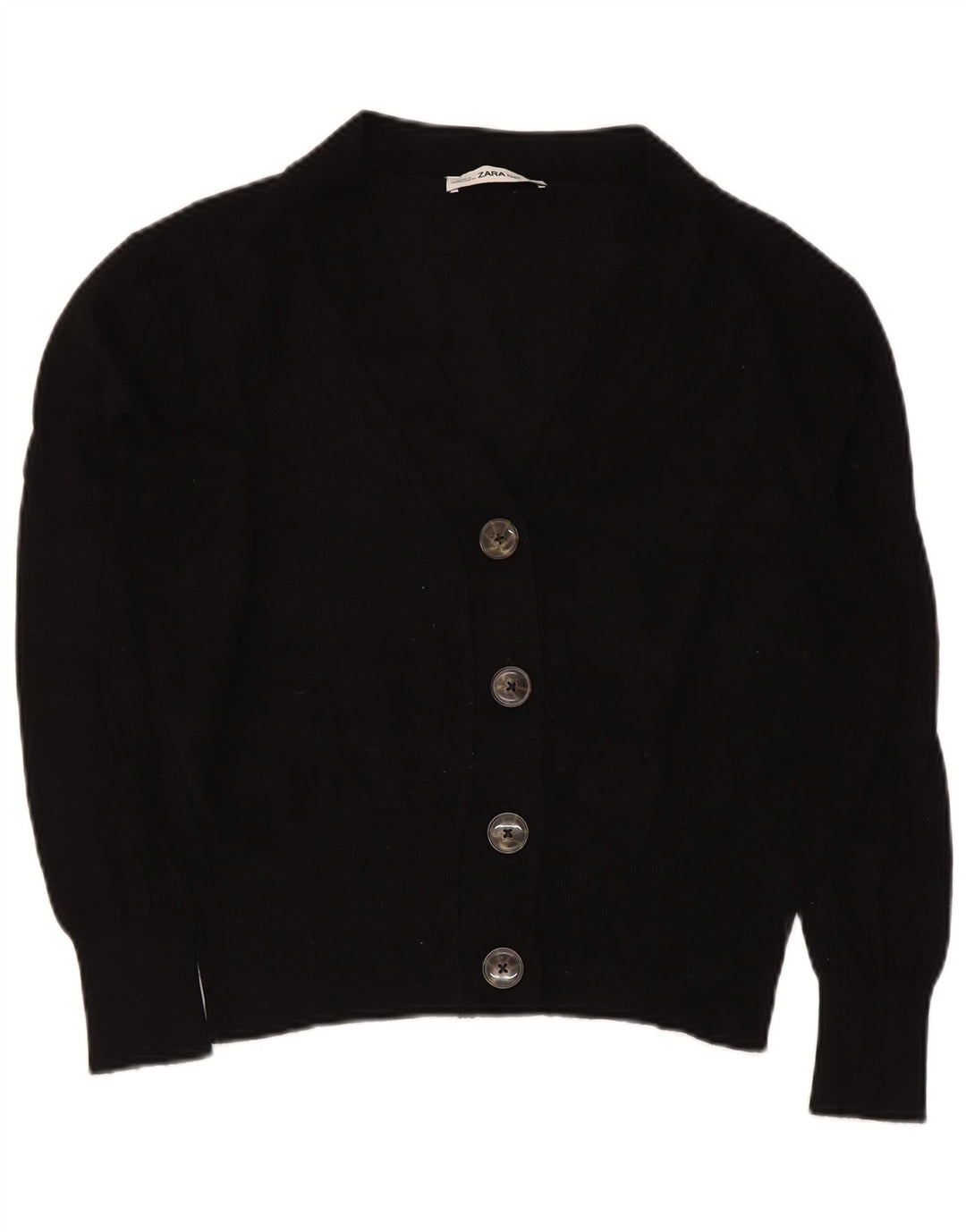 Sweter damski ZARA Crop Cardigan UK 14, średni czarny