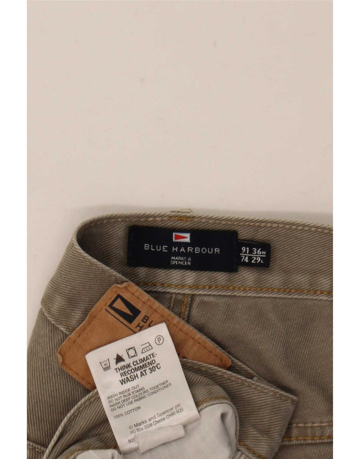 Marks & Spencer Męskie niebieskie dżinsy Harbor Straight W36 L29 Szara bawełna