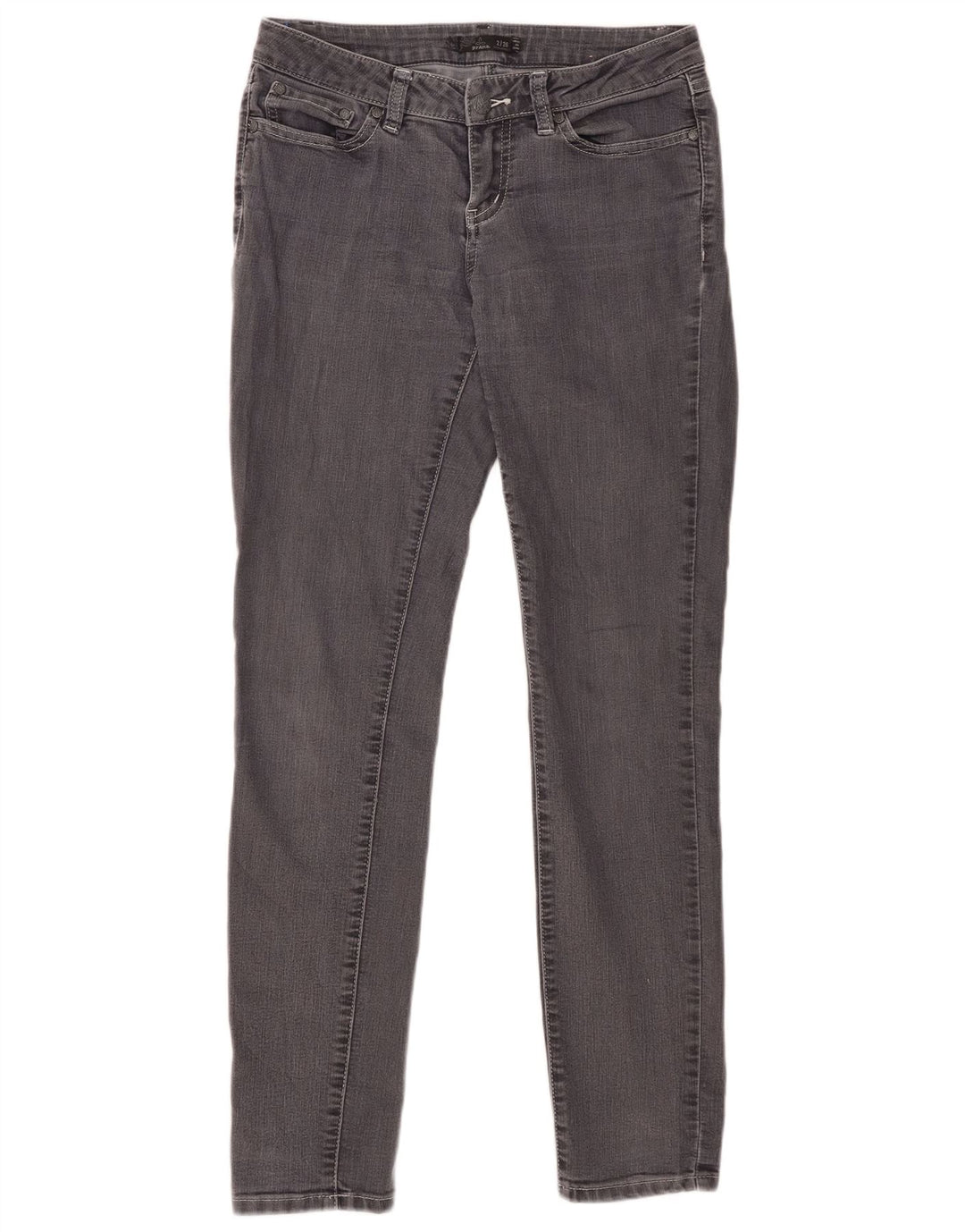 PRANA Damskie obcisłe dżinsy ze średnim stanem US 2 XS W26 L31 Szara bawełna
