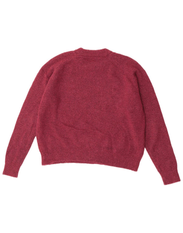 Sweter damski Zara Crop Oversize z okrągłym dekoltem UK 10 Small Burgundy