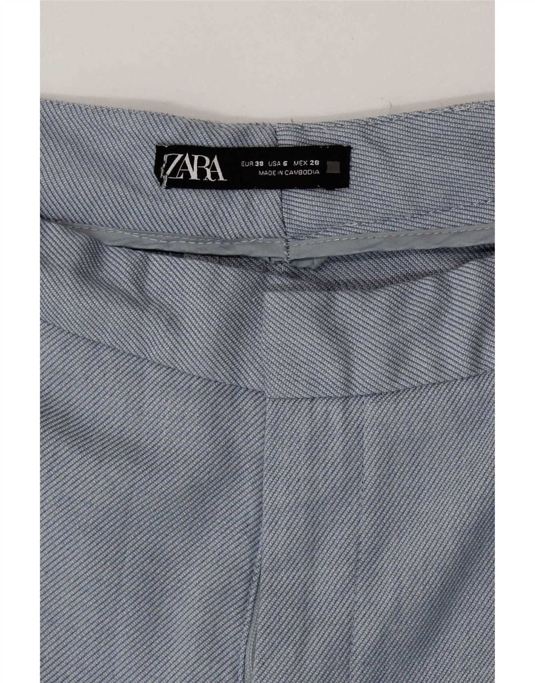 Damskie proste spodnie chino Zara EU 38 Small W28 L27 Niebieski poliester
