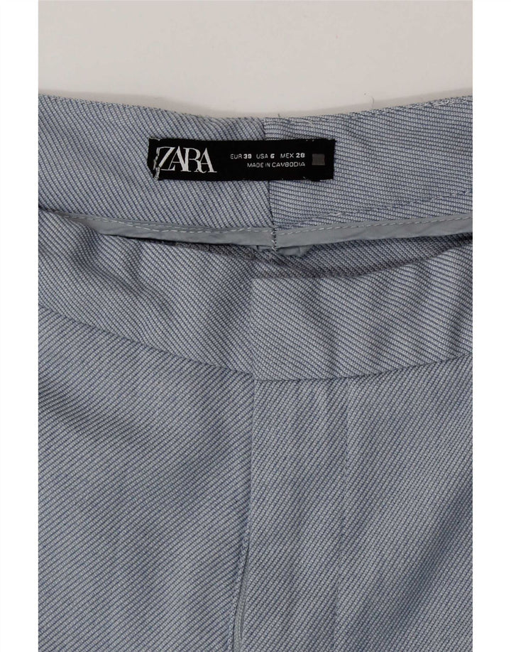 Damskie proste spodnie chino Zara EU 38 Small W28 L27 Niebieski poliester